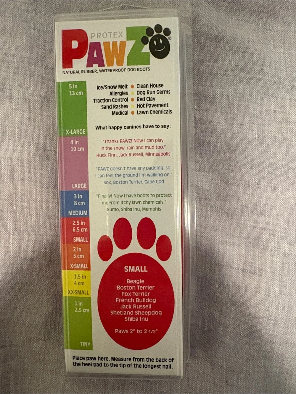 PAWZ Red Rubber Dog Boots - Small Pack